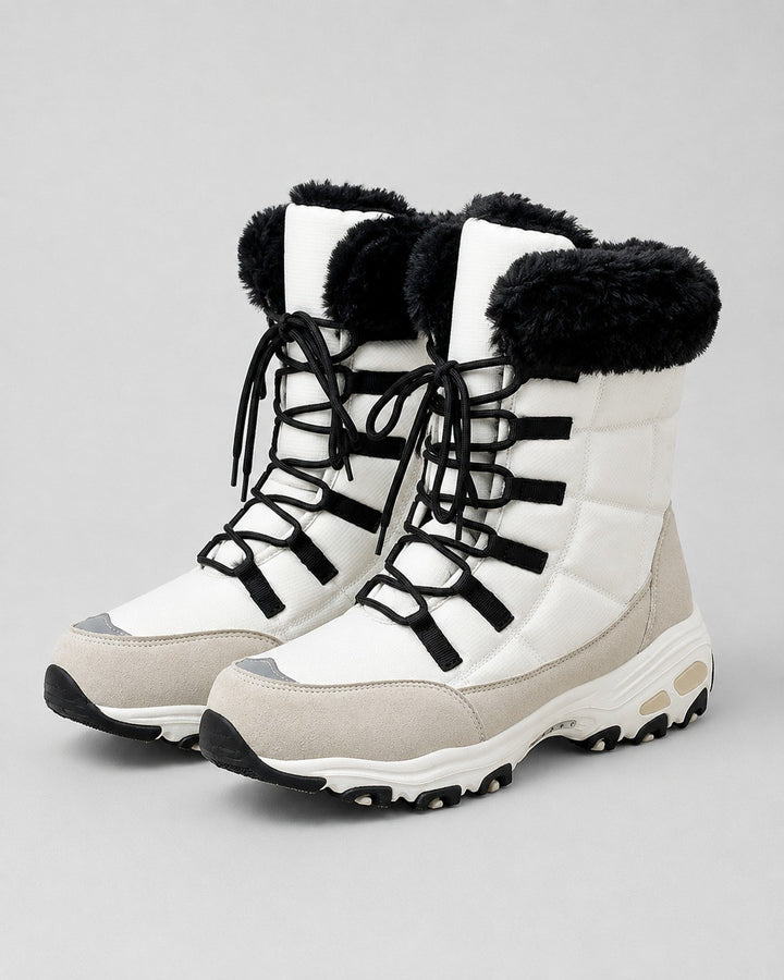 Janine — Warme gesteppte Winterstiefel für Damen mit Fellkragen, Das Modehaus Luzern