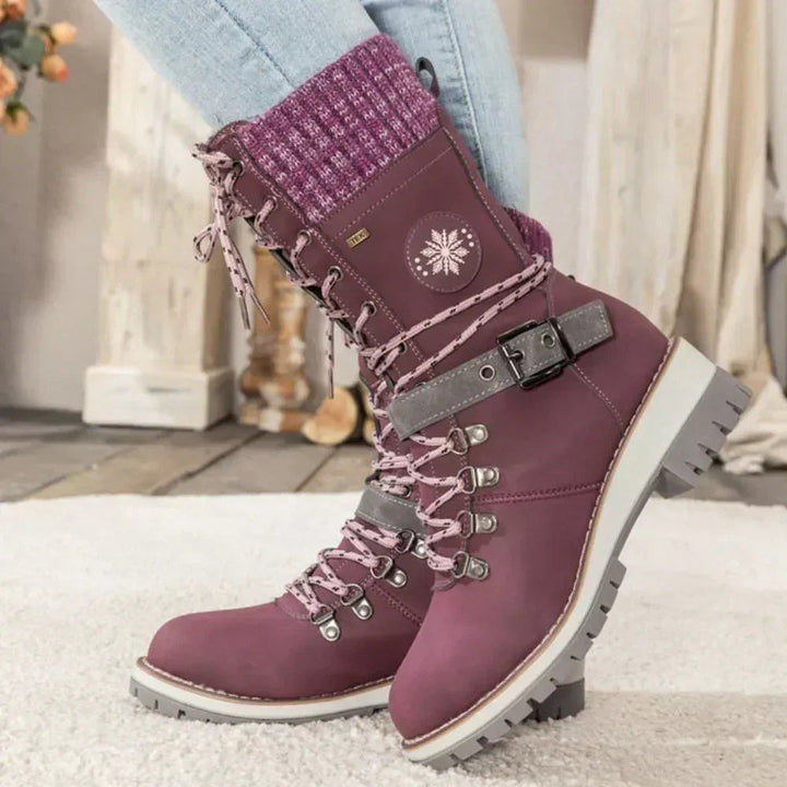 Ladina — Wadenhohe Winterschuhe für Damen mit Schnürung und Profilsohle, Das Modehaus Luzern