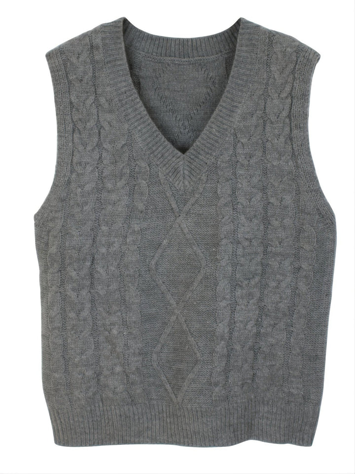 Lina — Warmer Pullunder für Damen aus Strick mit Zopfmuster, Das Modehaus Luzern