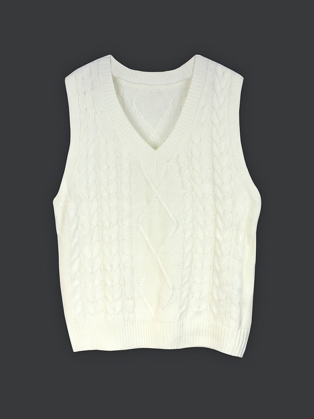 Lina — Warmer Pullunder für Damen aus Strick mit Zopfmuster, Das Modehaus Luzern