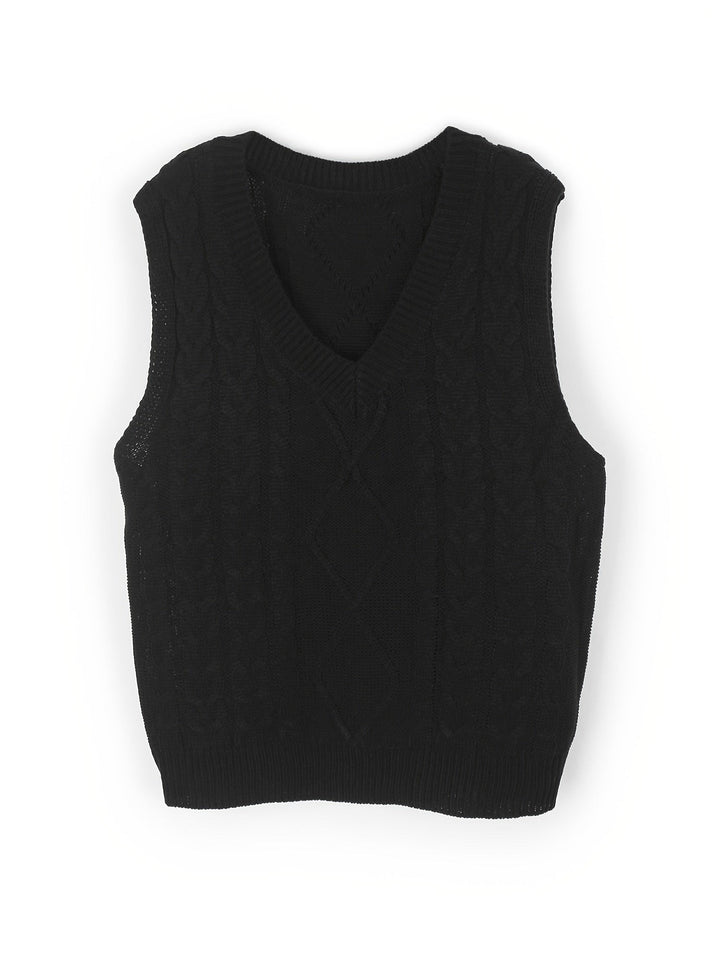 Lina — Warmer Pullunder für Damen aus Strick mit Zopfmuster, Das Modehaus Luzern