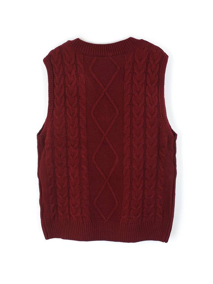 Lina — Warmer Pullunder für Damen aus Strick mit Zopfmuster, Das Modehaus Luzern