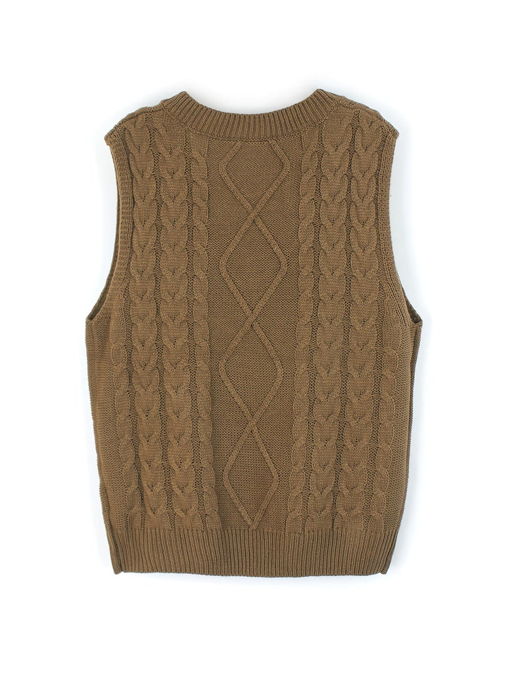 Lina — Warmer Pullunder für Damen aus Strick mit Zopfmuster, Das Modehaus Luzern