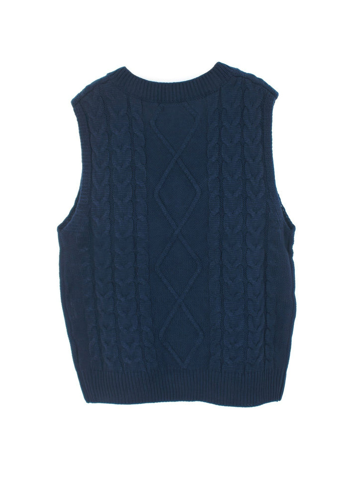Lina — Warmer Pullunder für Damen aus Strick mit Zopfmuster, Das Modehaus Luzern