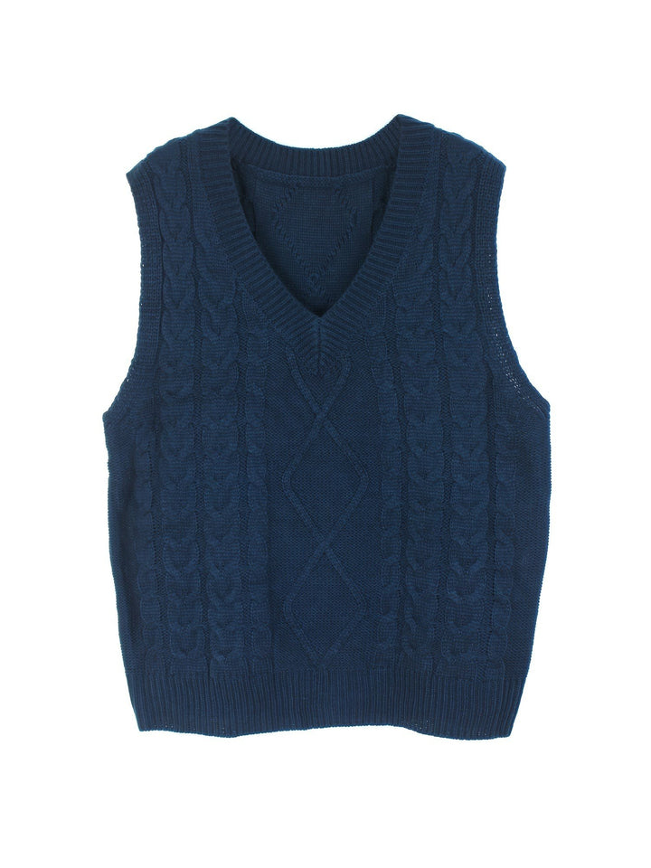 Lina — Warmer Pullunder für Damen aus Strick mit Zopfmuster, Das Modehaus Luzern
