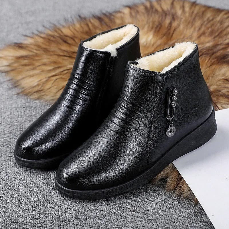 Lotti — Flache gefütterte Winterschuhe in Lederoptik für Damen, Das Modehaus Luzern