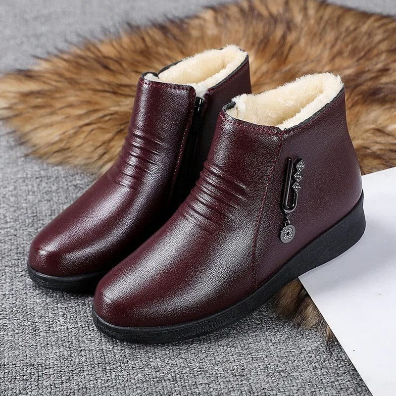 Lotti — Flache gefütterte Winterschuhe in Lederoptik für Damen, Das Modehaus Luzern