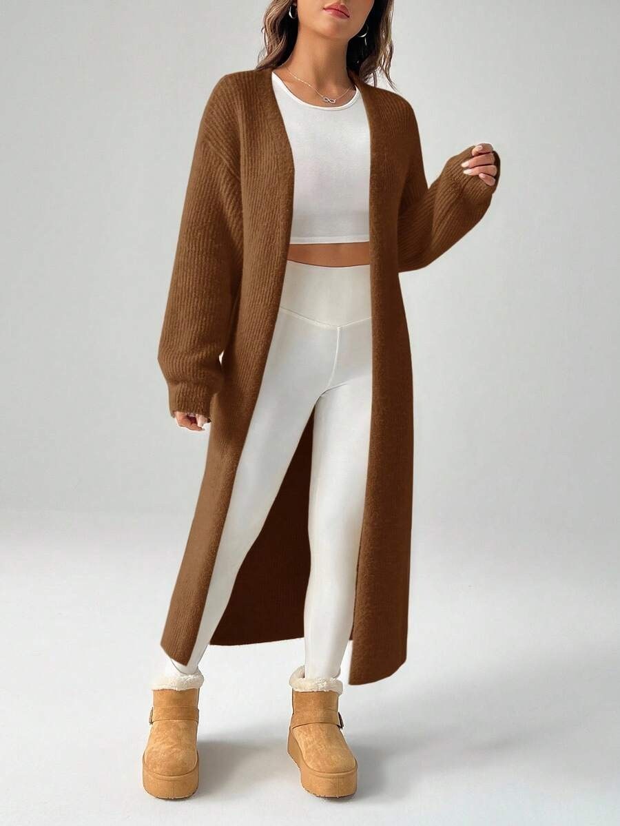 Lucia — Langer flauschiger Cardigan für Damen in Midi-Länge, Das Modehaus Luzern