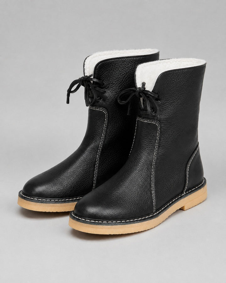 Luzia — Warme Winterschuhe für Damen mit Fleecefutter und Bindeband, Das Modehaus Luzern
