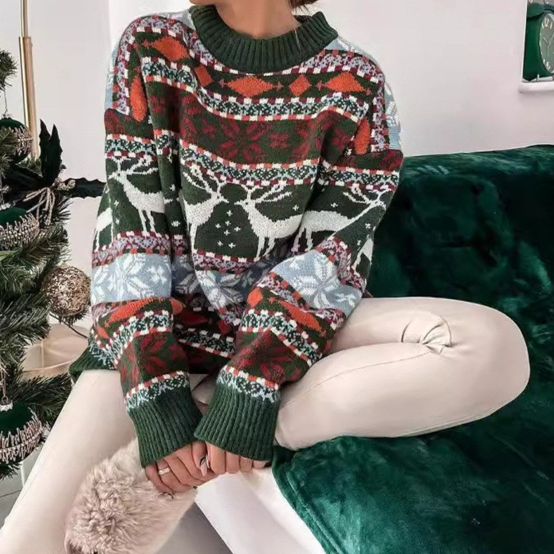Maja — Kuscheliger Weihnachtspulli für Damen mit Jacquard-Muster, Das Modehaus Luzern