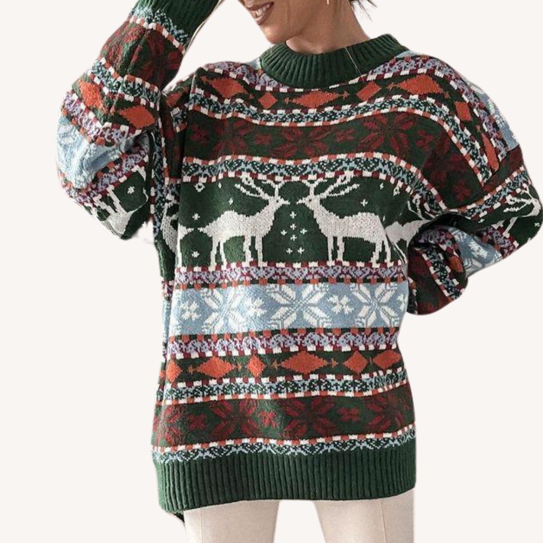 Maja — Kuscheliger Weihnachtspulli für Damen mit Jacquard-Muster, Das Modehaus Luzern