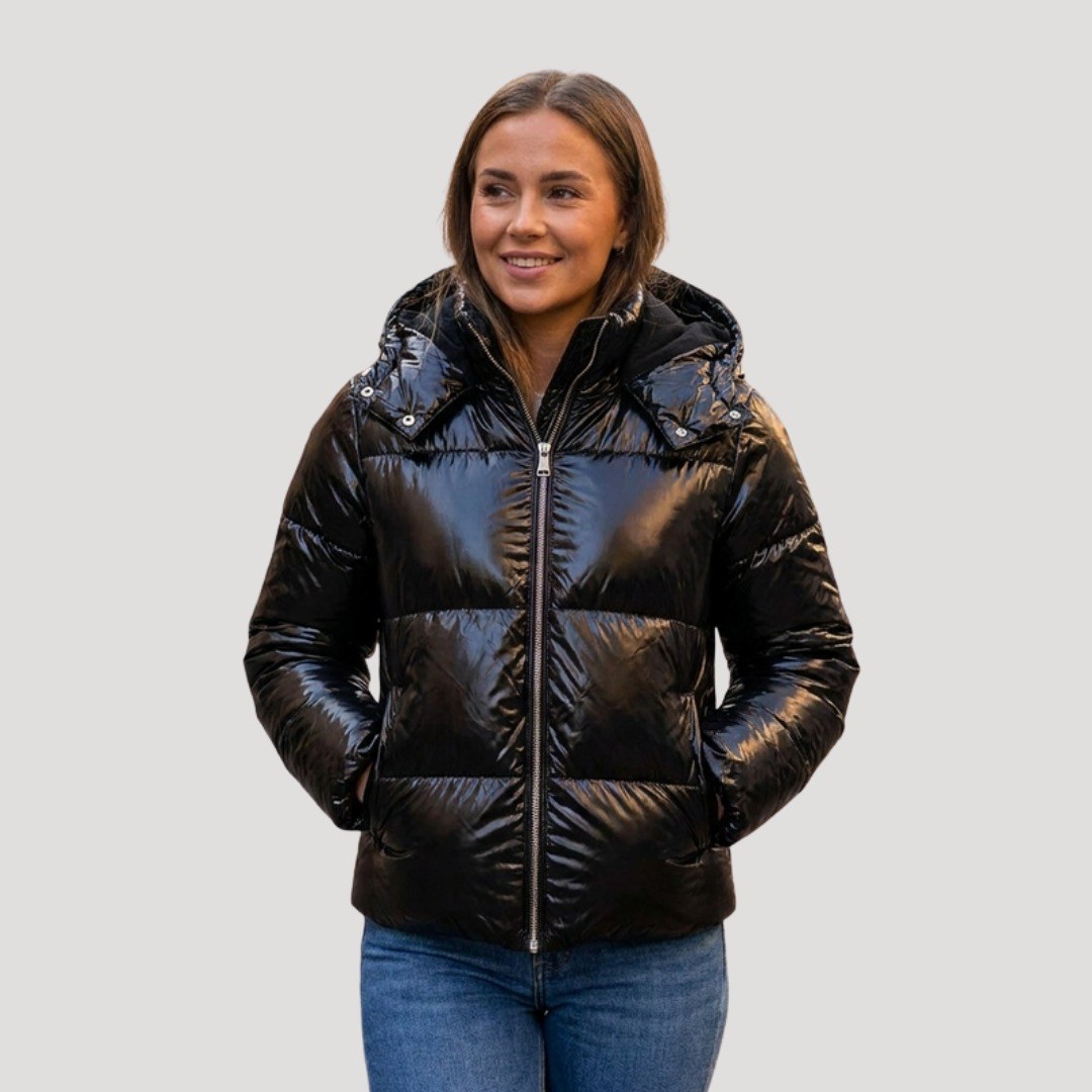 Malin — Warme glänzende Daunenjacke für Damen mit elastischen Bündchen, Das Modehaus Luzern
