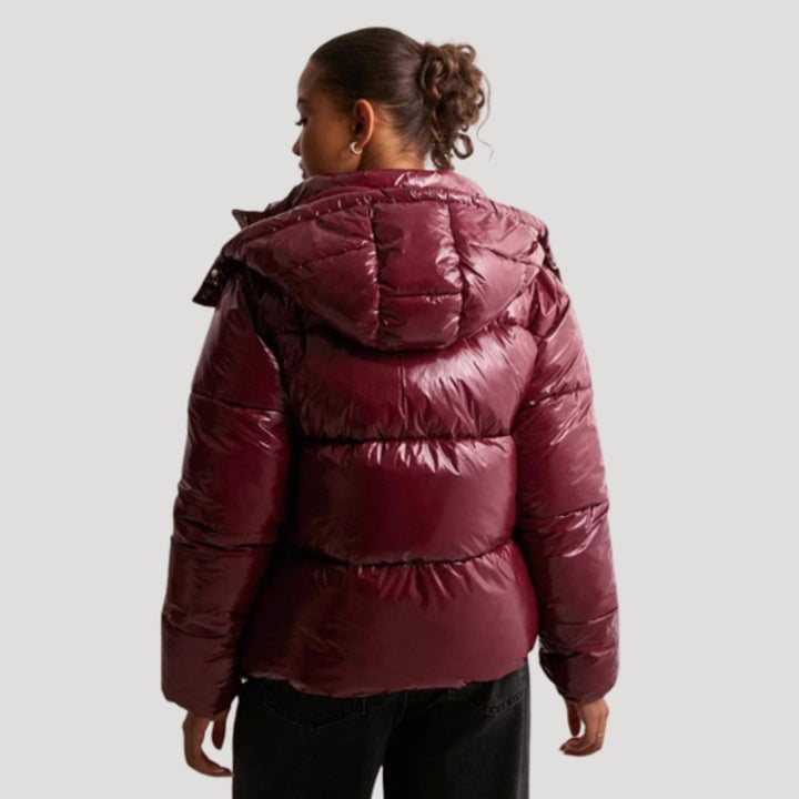 Malin — Warme glänzende Daunenjacke für Damen mit elastischen Bündchen, Das Modehaus Luzern