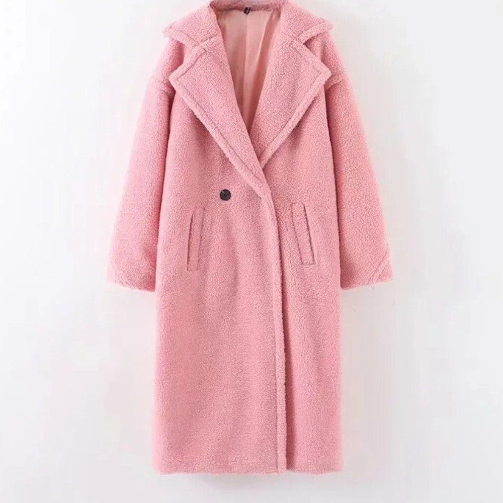 Marianne — Lange Winterjacke in Teddyoptik für Damen mit Reverskragen, Das Modehaus Luzern