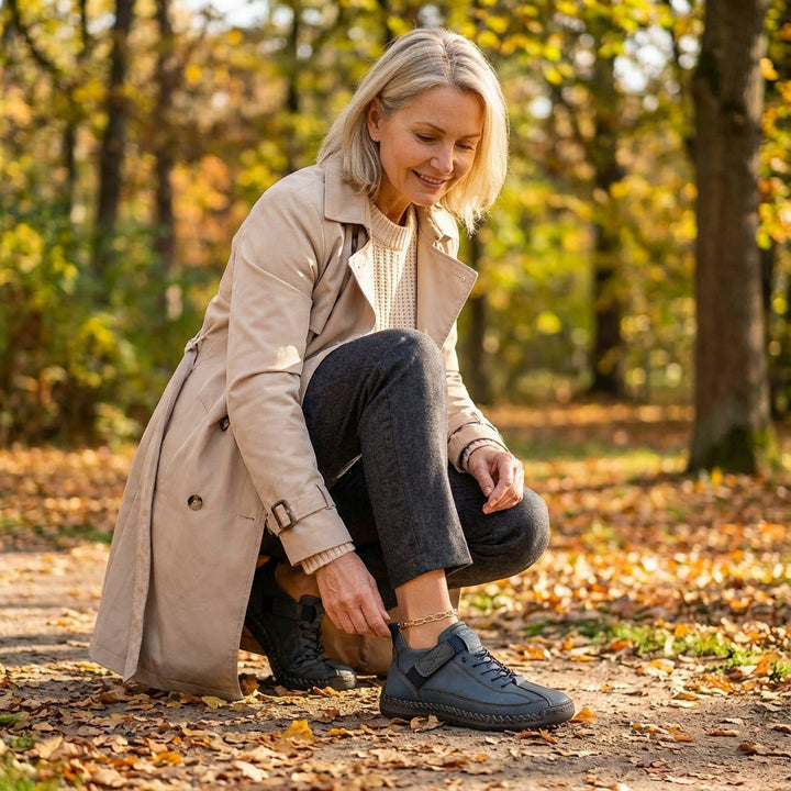 Marina — Bequeme breite Sneakers für Damen mit elastischer Schnürung, Das Modehaus Luzern