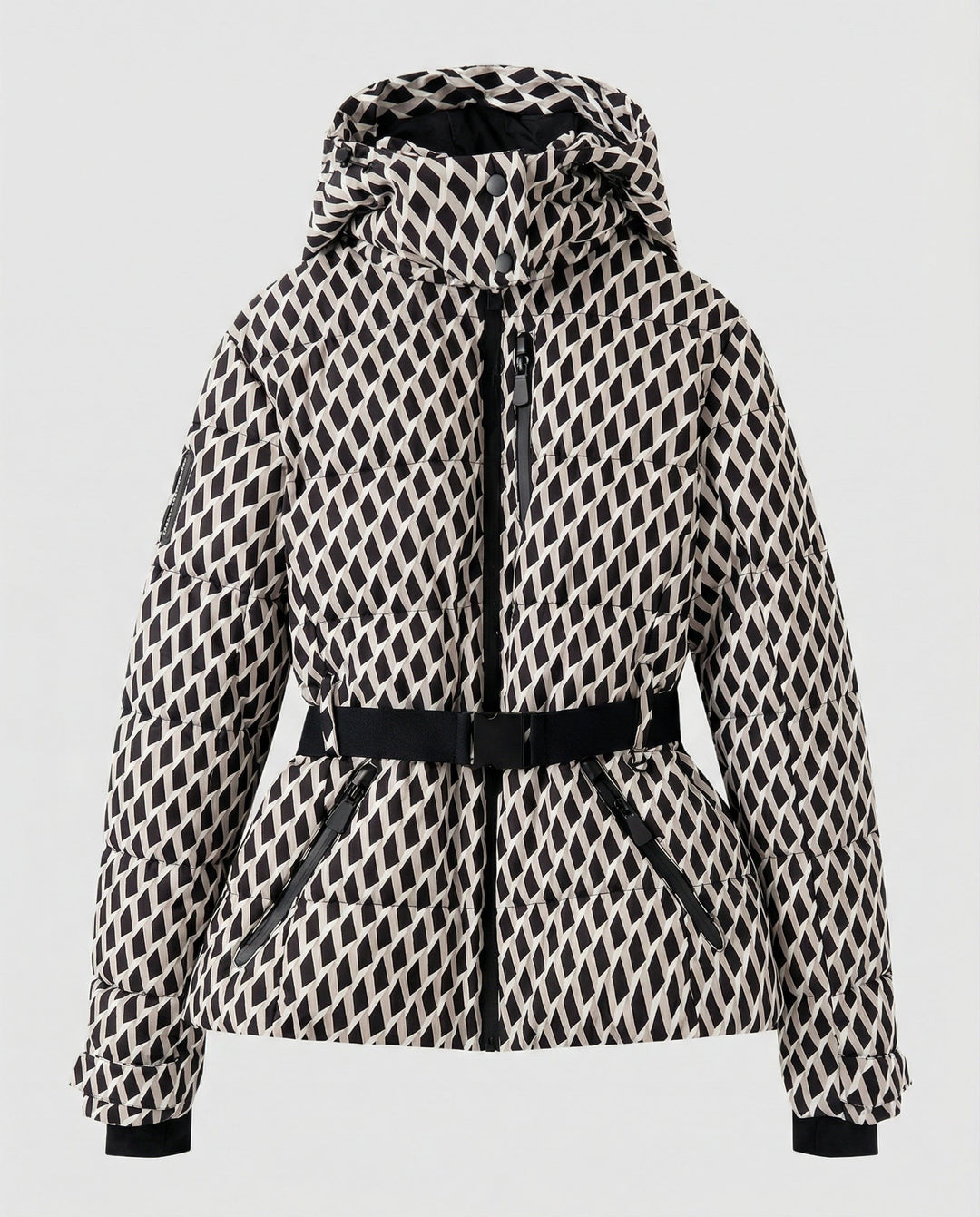 Martha — Taillierte Daunenjacke für Damen mit Gürtel und Kapuze, Das Modehaus Luzern