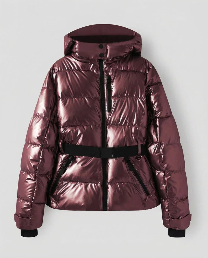 Martha — Taillierte Daunenjacke für Damen mit Gürtel und Kapuze, Das Modehaus Luzern