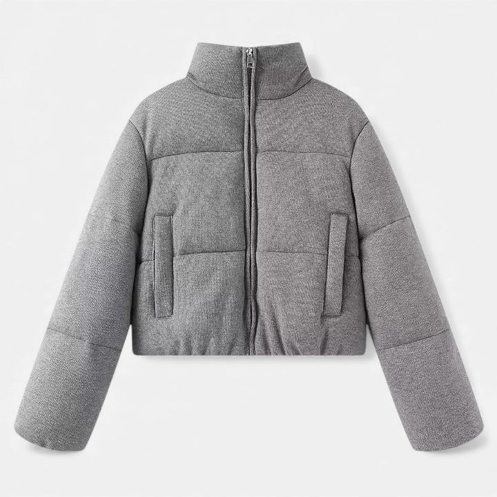 Melina — Moderne kurze gesteppte Winterjacke für Damen mit hohem Kragen, Das Modehaus Luzern