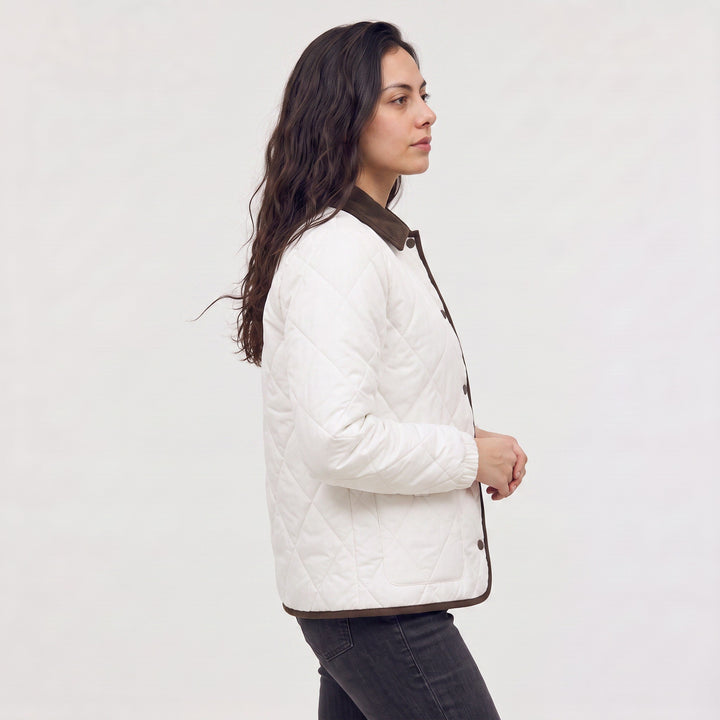 Michelle — Leichte Winterjacke für Damen mit Druckknöpfen und Cord, Das Modehaus Luzern