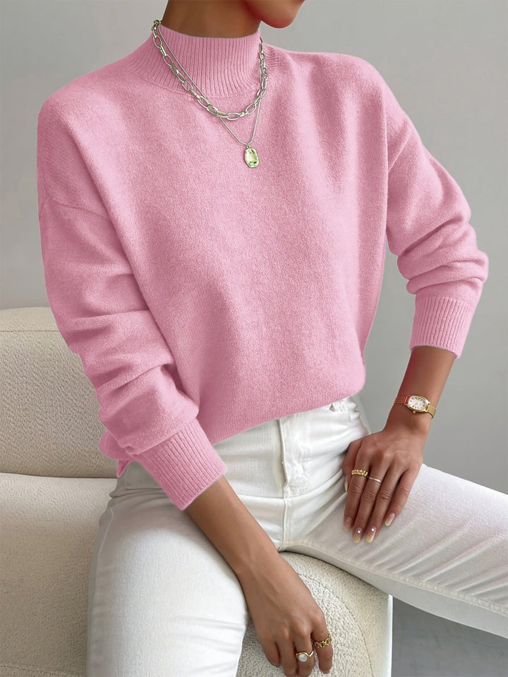 Mirella — Schlichter Strickpullover für Damen mit Stehkragen und Bündchen, Das Modehaus Luzern