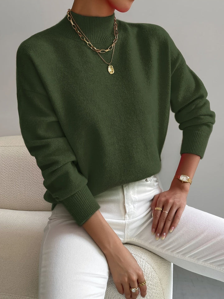 Mirella — Schlichter Strickpullover für Damen mit Stehkragen und Bündchen, Das Modehaus Luzern