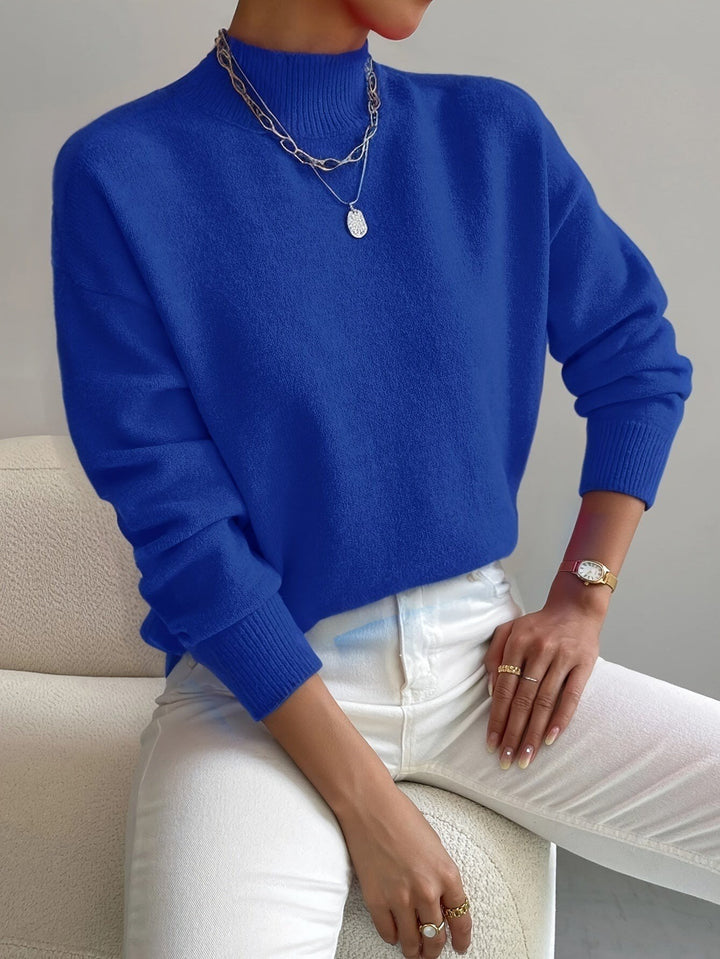 Mirella — Schlichter Strickpullover für Damen mit Stehkragen und Bündchen, Das Modehaus Luzern