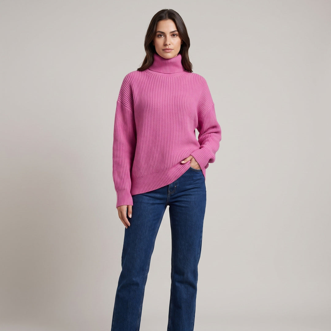 Ruth — Elastischer Oversize Rollkragenpullover für Damen mit weiten Ärmeln, Das Modehaus Luzern