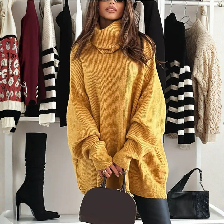 Ruth — Elastischer Oversize Rollkragenpullover für Damen mit weiten Ärmeln, Das Modehaus Luzern