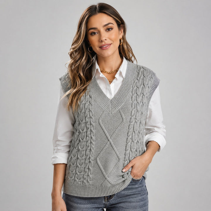 Selma — Weicher ärmelloser Pullunder für Damen aus Rippstrick, Das Modehaus Luzern