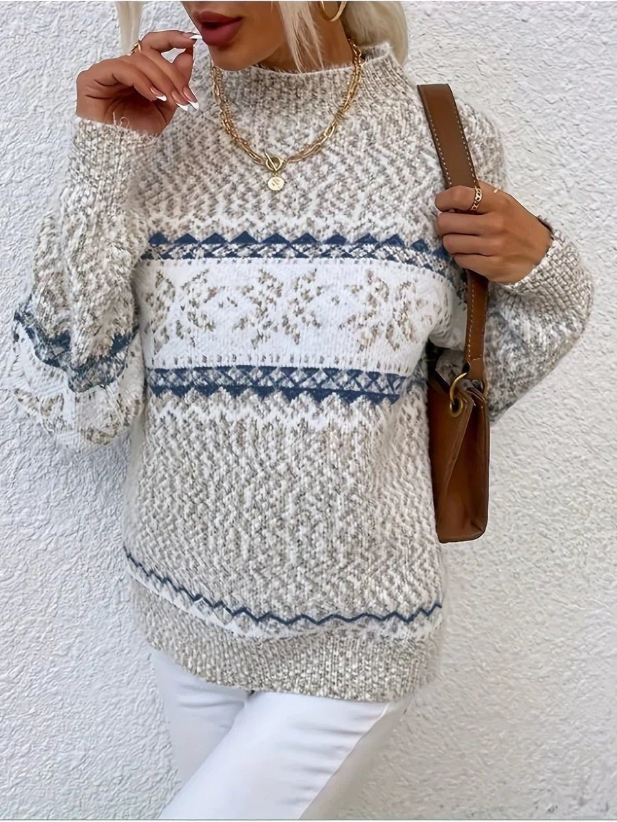Silvia — Weicher Norweger Weihnachtssweater für Damen mit Schneeflocken, Das Modehaus Luzern