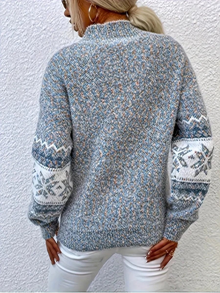 Silvia — Weicher Norweger Weihnachtssweater für Damen mit Schneeflocken, Das Modehaus Luzern