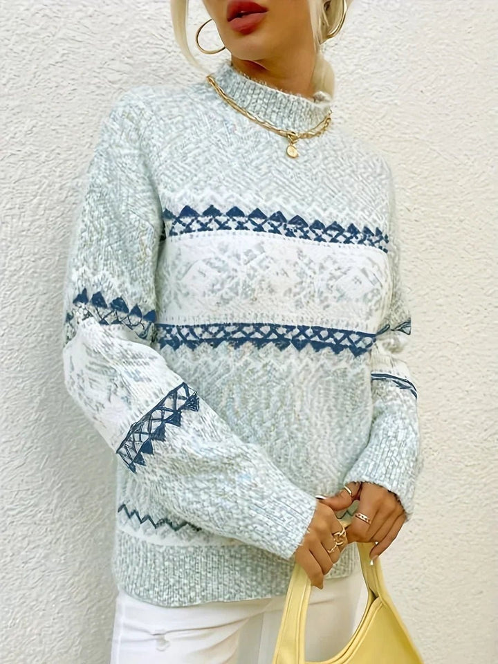 Silvia — Weicher Norweger Weihnachtssweater für Damen mit Schneeflocken, Das Modehaus Luzern