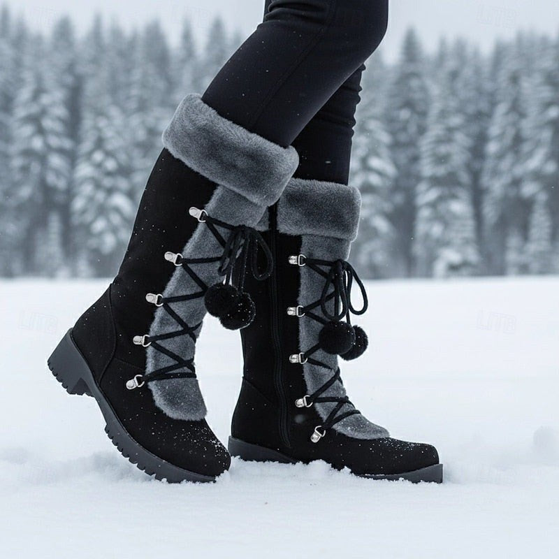 Simone — Warme gefütterte Winterboots für Damen mit Schnürung, Das Modehaus Luzern