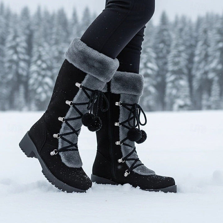 Simone — Warme gefütterte Winterboots für Damen mit Schnürung, Das Modehaus Luzern