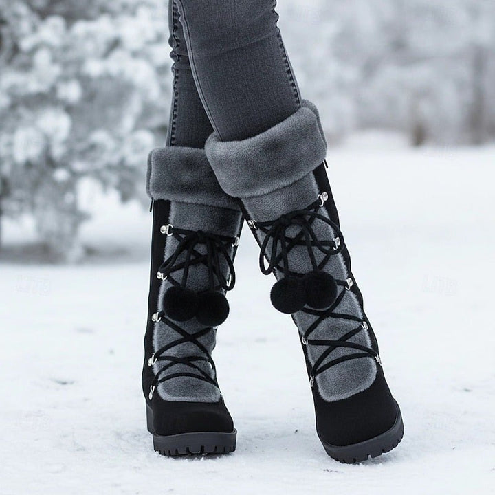 Simone — Warme gefütterte Winterboots für Damen mit Schnürung, Das Modehaus Luzern