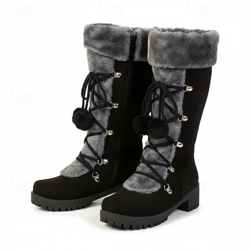 Simone — Warme gefütterte Winterboots für Damen mit Schnürung, Das Modehaus Luzern