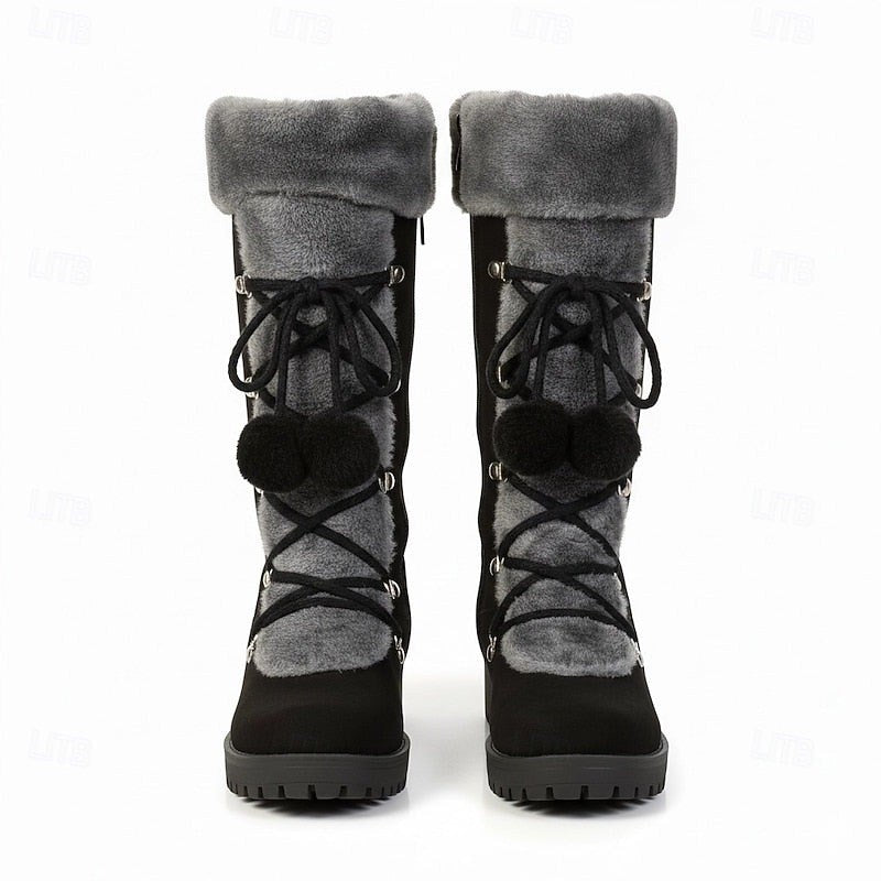 Simone — Warme gefütterte Winterboots für Damen mit Schnürung, Das Modehaus Luzern