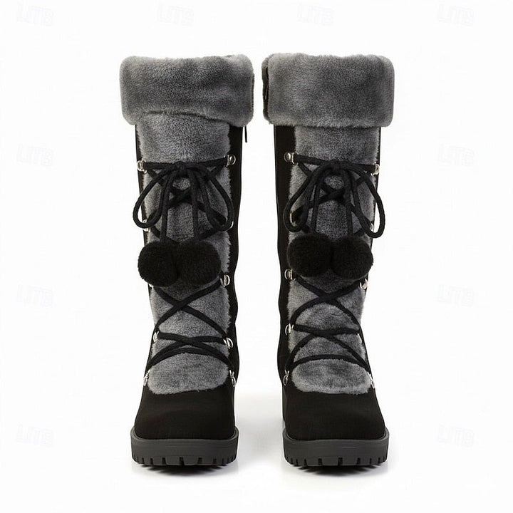 Simone — Warme gefütterte Winterboots für Damen mit Schnürung, Das Modehaus Luzern