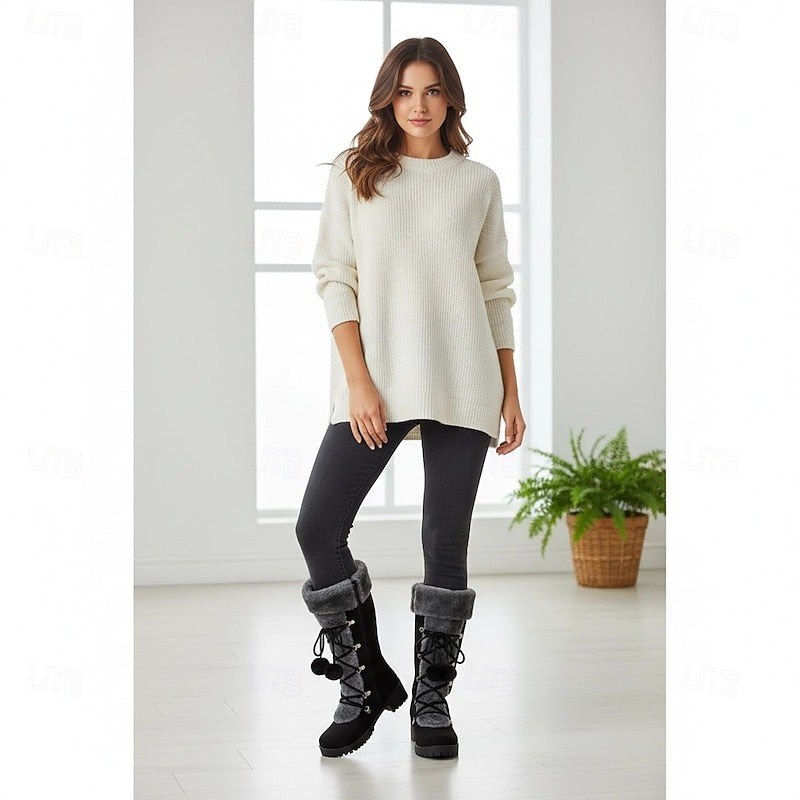 Simone — Warme gefütterte Winterboots für Damen mit Schnürung, Das Modehaus Luzern