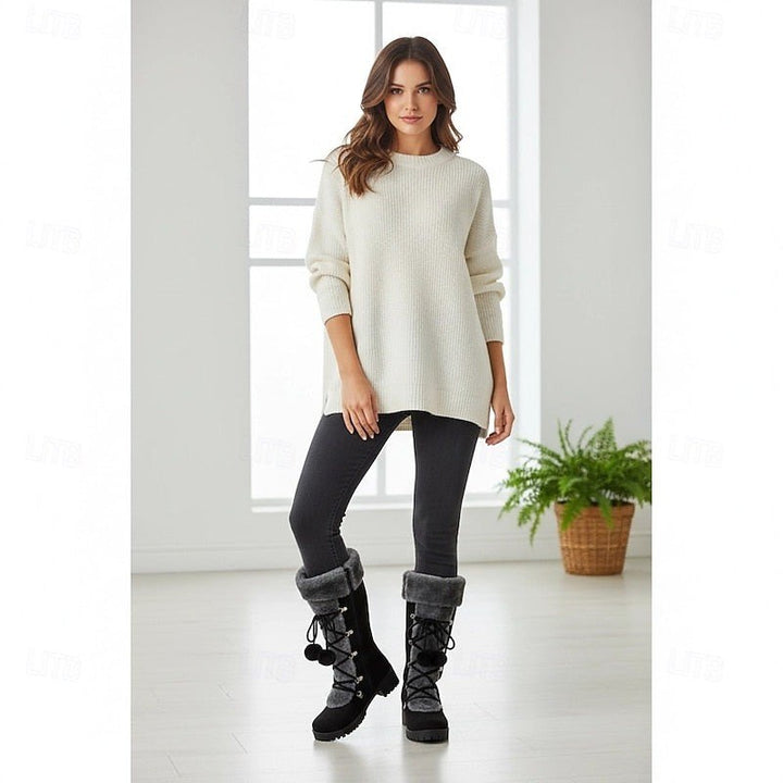 Simone — Warme gefütterte Winterboots für Damen mit Schnürung, Das Modehaus Luzern