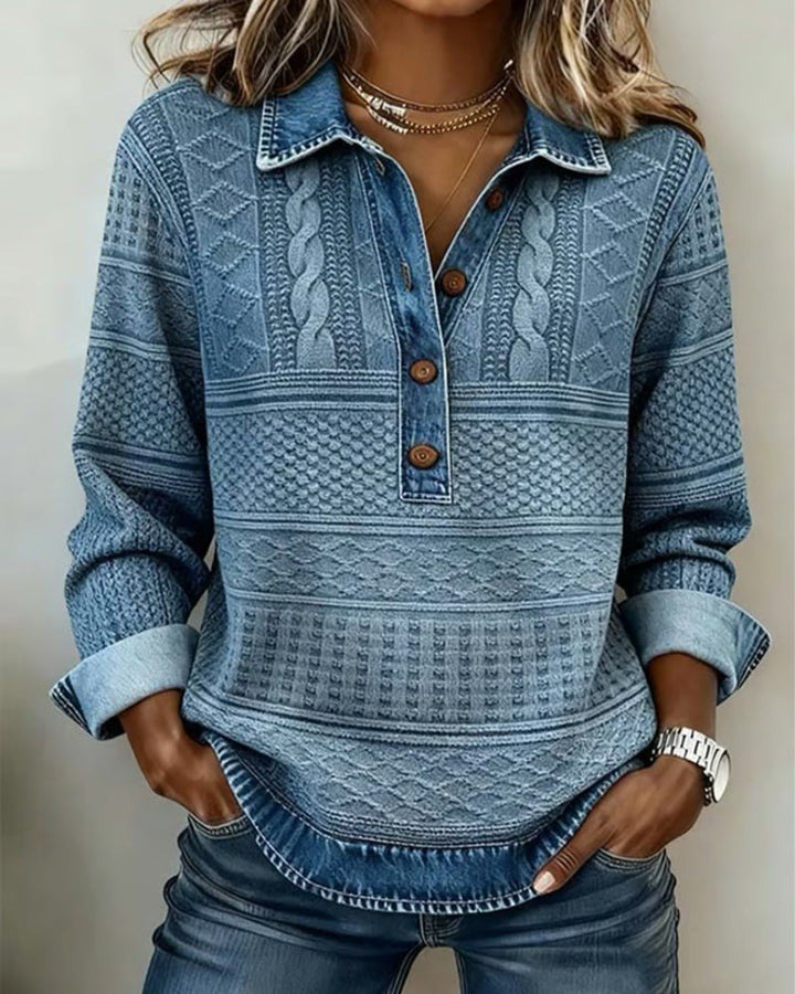 Sylvia — Weicher Polo Pullover mit Kragen und Knopfleiste für Damen, Das Modehaus Luzern