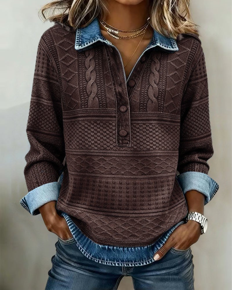 Sylvia — Weicher Polo Pullover mit Kragen und Knopfleiste für Damen, Das Modehaus Luzern