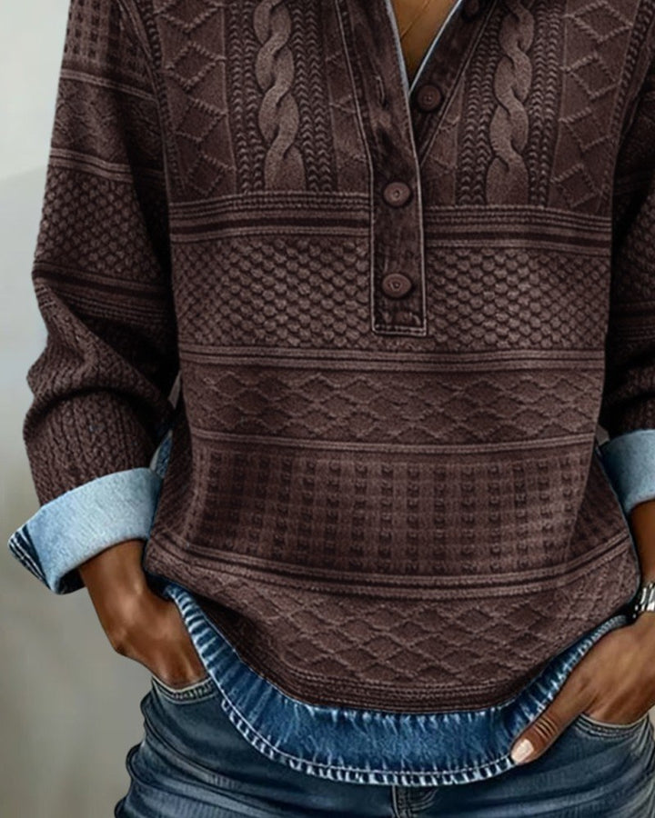Sylvia — Weicher Polo Pullover mit Kragen und Knopfleiste für Damen, Das Modehaus Luzern
