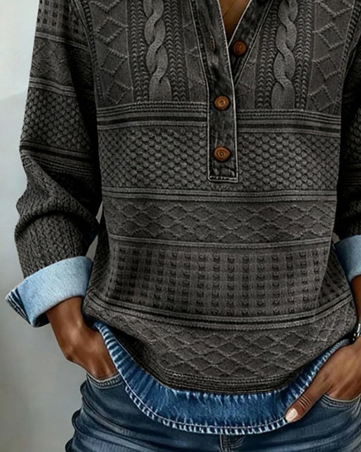 Sylvia — Weicher Polo Pullover mit Kragen und Knopfleiste für Damen, Das Modehaus Luzern