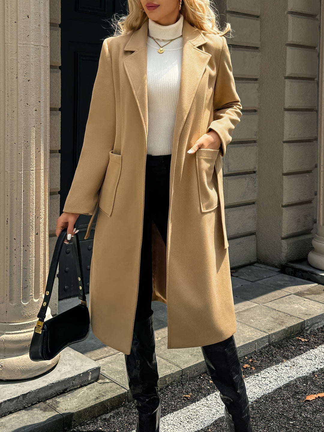 Tamara — Warmer langer taillierter Wintermantel mit Gürtel für Damen, Das Modehaus Luzern
