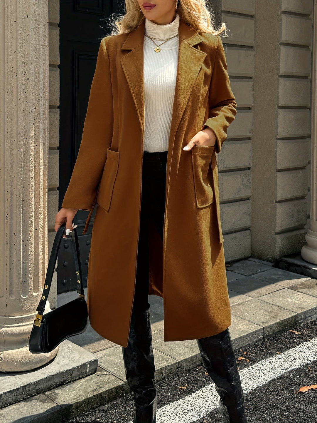 Tamara — Warmer langer taillierter Wintermantel mit Gürtel für Damen, Das Modehaus Luzern