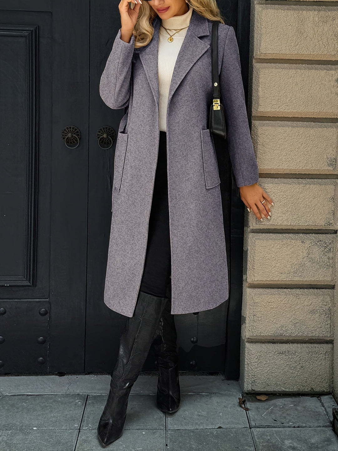 Tamara — Warmer langer taillierter Wintermantel mit Gürtel für Damen, Das Modehaus Luzern