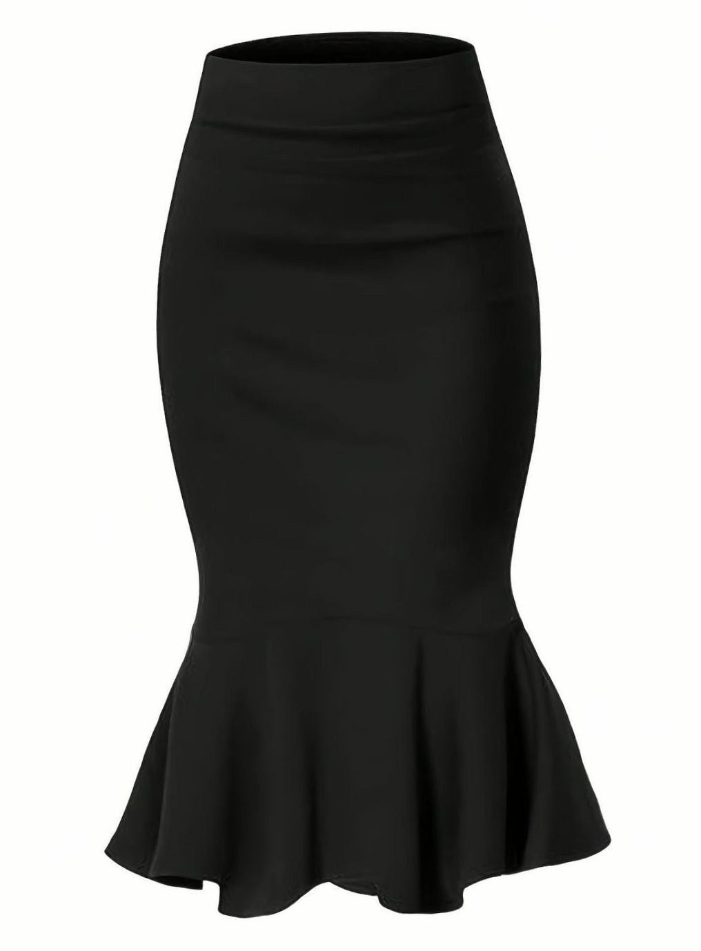 Tanja — Eleganter Midi Bleistiftrock für Damen mit Volant am Saum, Das Modehaus Luzern