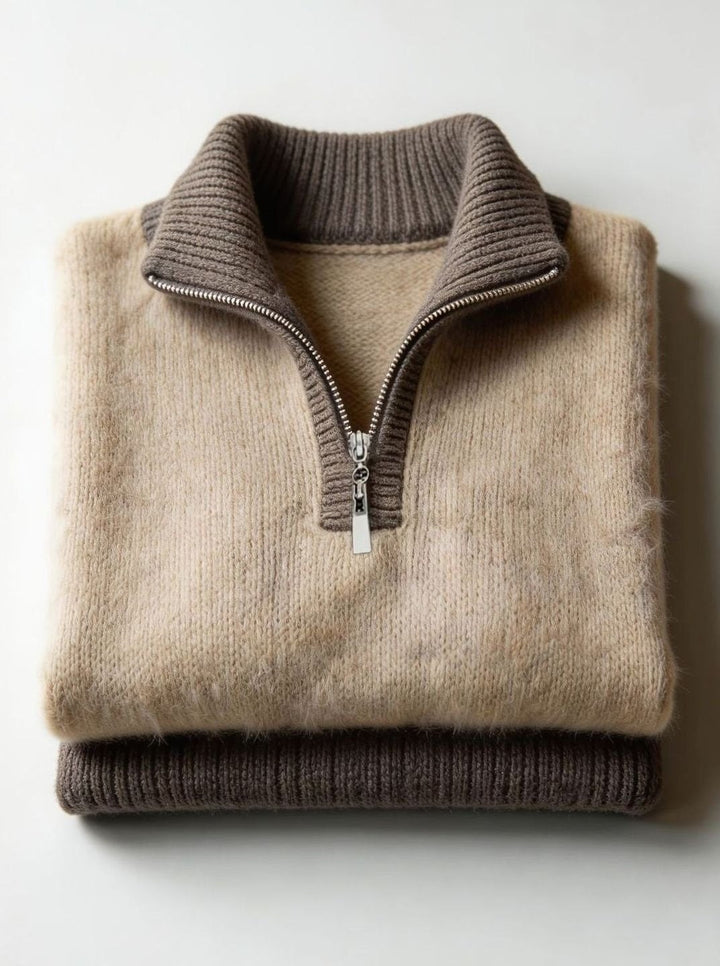 Viola — Weicher Strickpullover für Damen mit Troyer Kragen, Das Modehaus Luzern