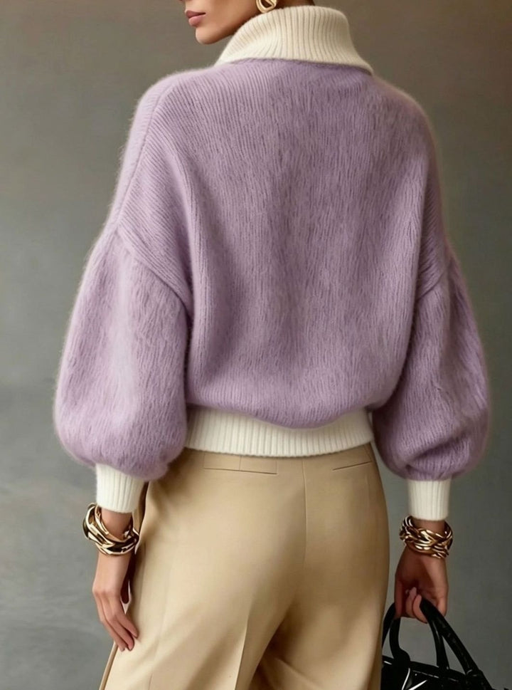 Viola — Weicher Strickpullover für Damen mit Troyer Kragen, Das Modehaus Luzern